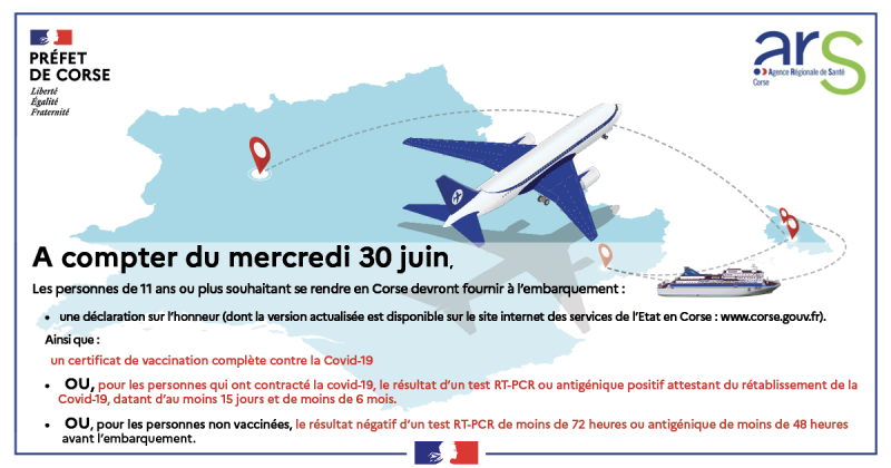 attestation vaccin- attestation covid - pass sanitaire Voyage en Corse