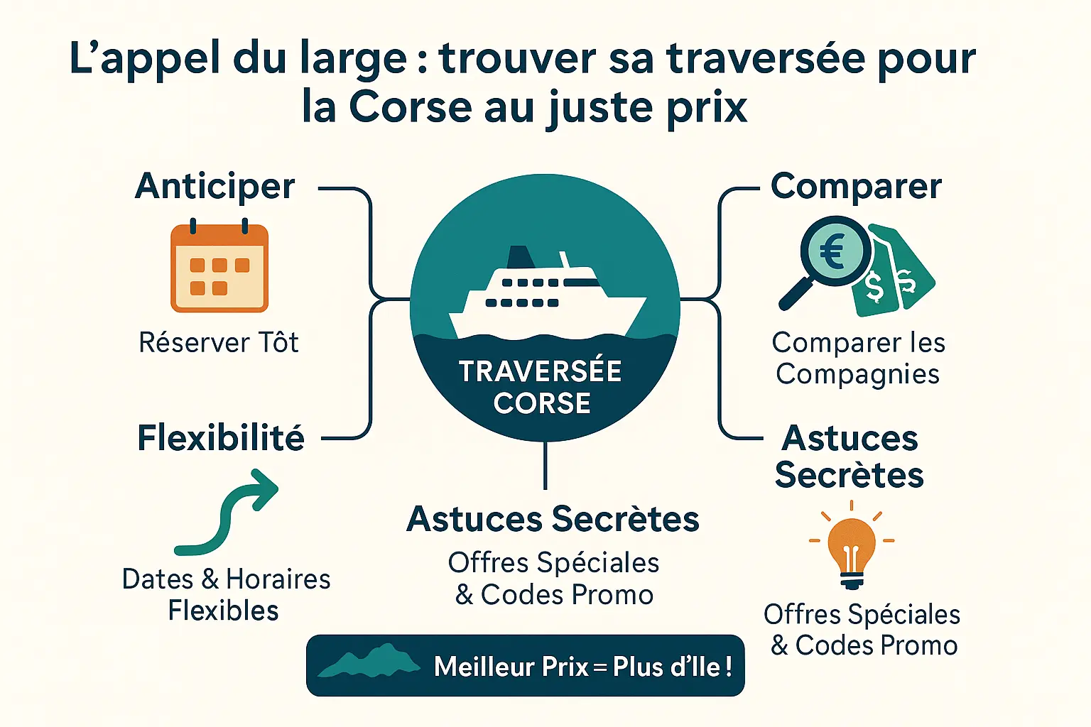 Vue aérienne d'un ferry approchant les falaises de Bonifacio, avec les nuances turquoise de la mer et les rochers ocre