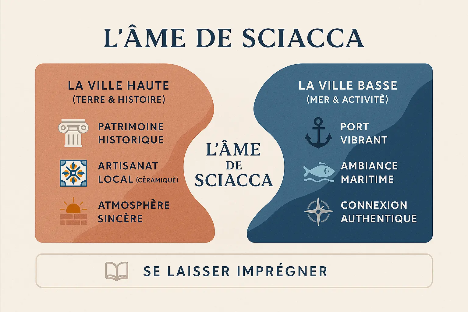 Vue aérienne de Sciacca, révélant ses ruelles colorées et son port animé