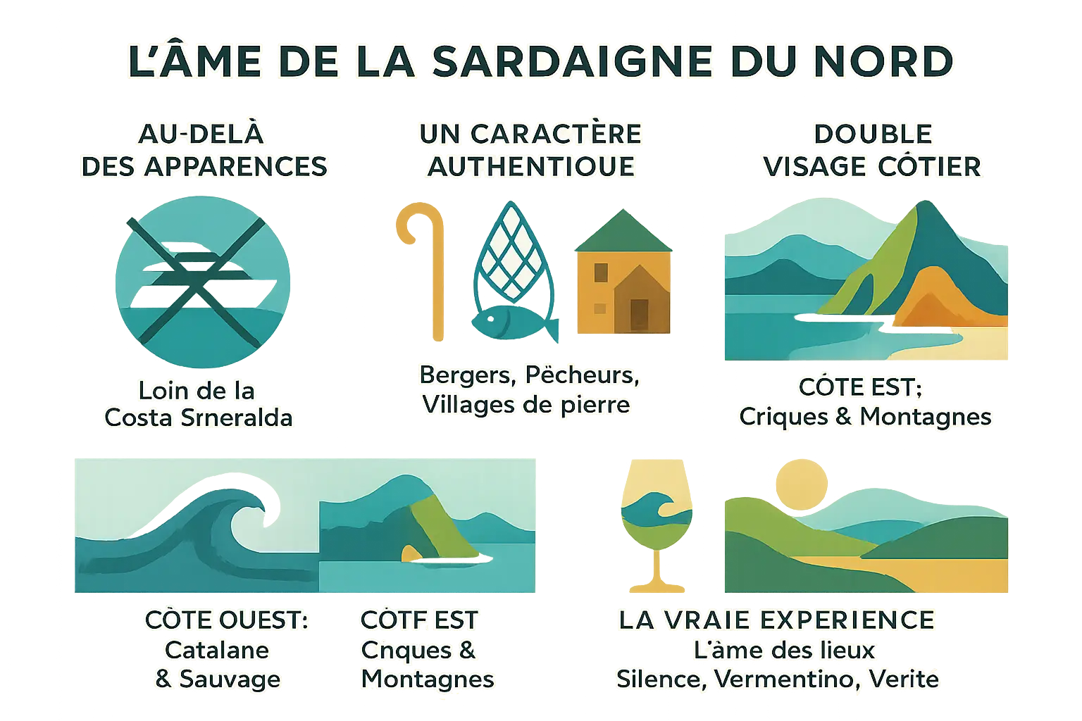 Vue sur les rochers granitiques et la mer turquoise de la Sardaigne du Nord