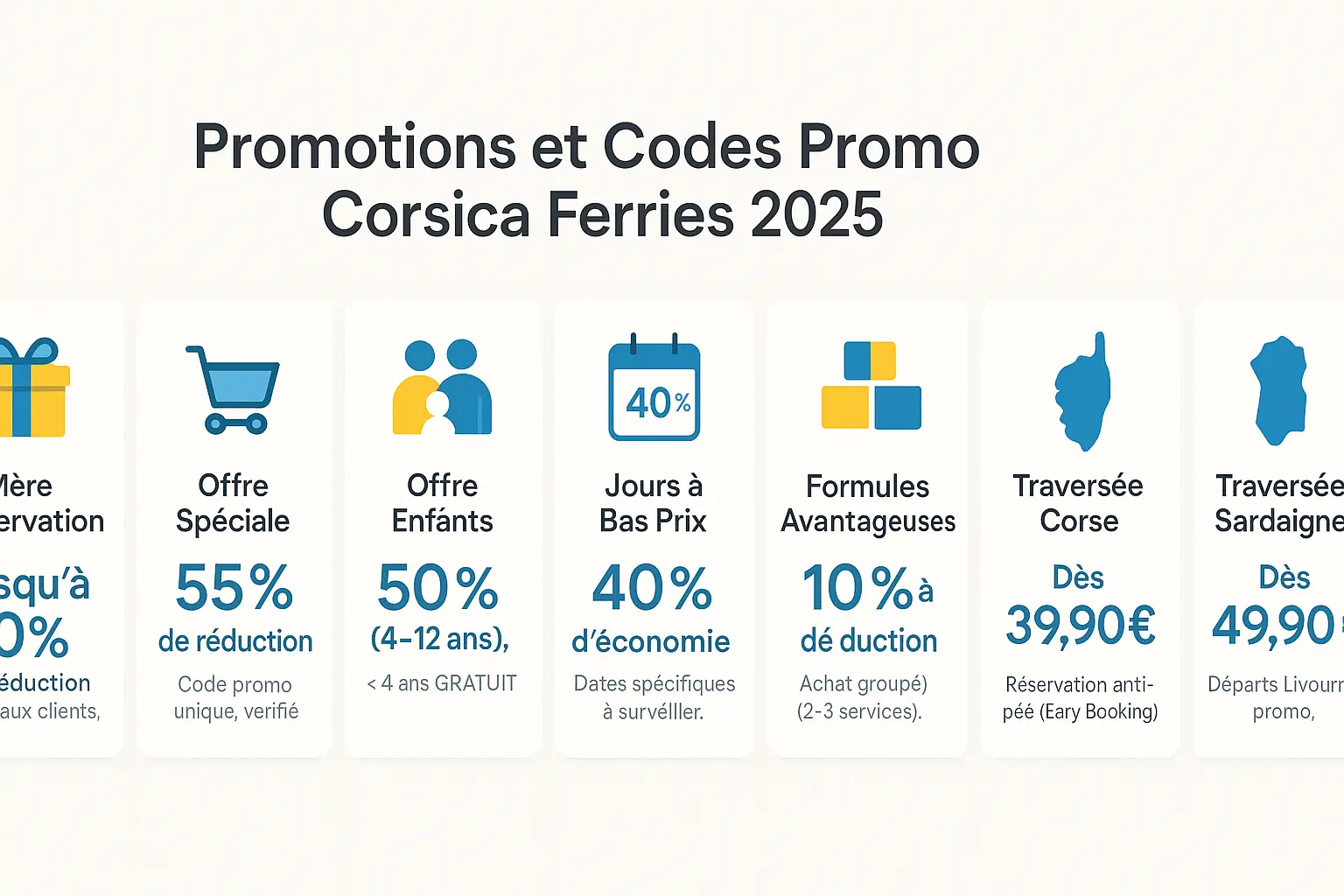 Promotions Corsica Ferries 2025 - Codes et offres valides