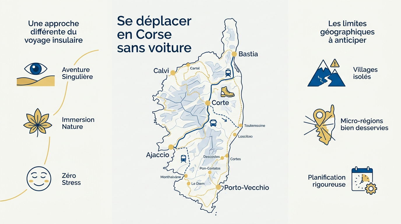 Voyageur utilisant le train U Trinighellu en Corse
