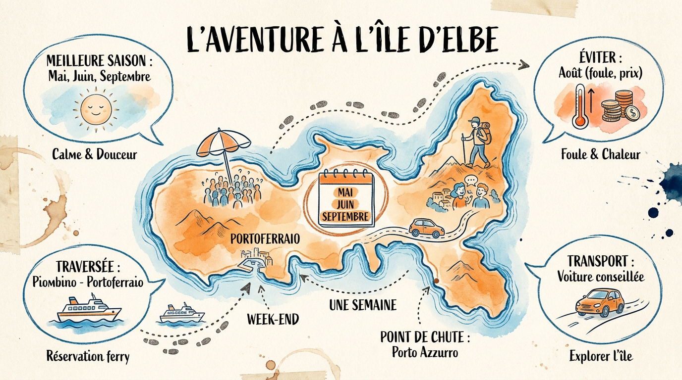 Vue panoramique des côtes de l'île d'Elbe avec ses eaux turquoise