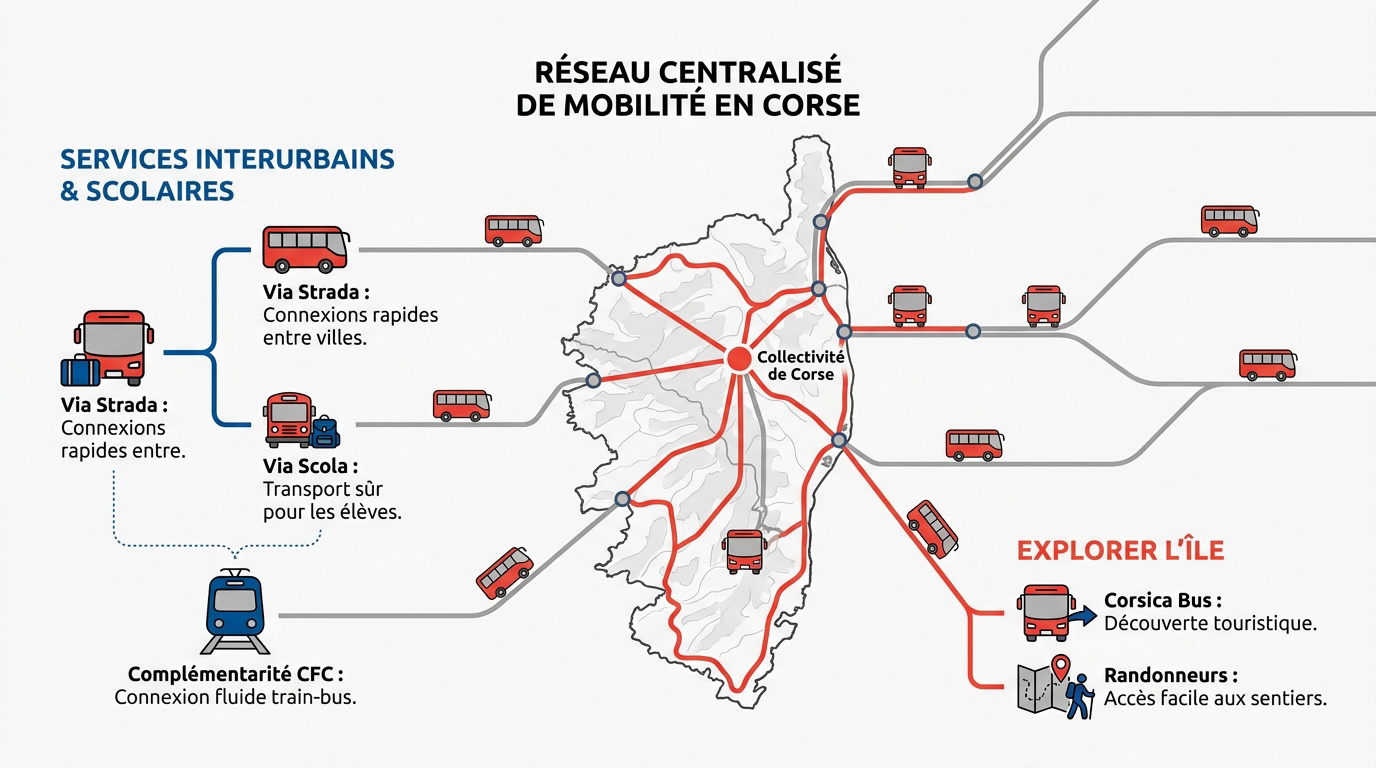 Réseau de transport en bus et mobilité en Corse